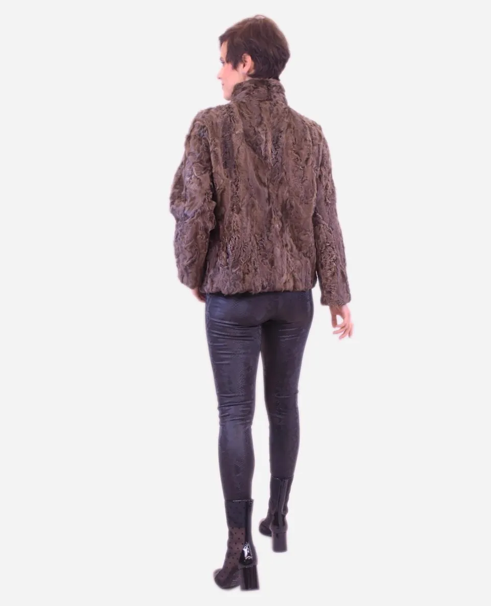 Chaqueta de pelo de mujer de garras de Astrakán
