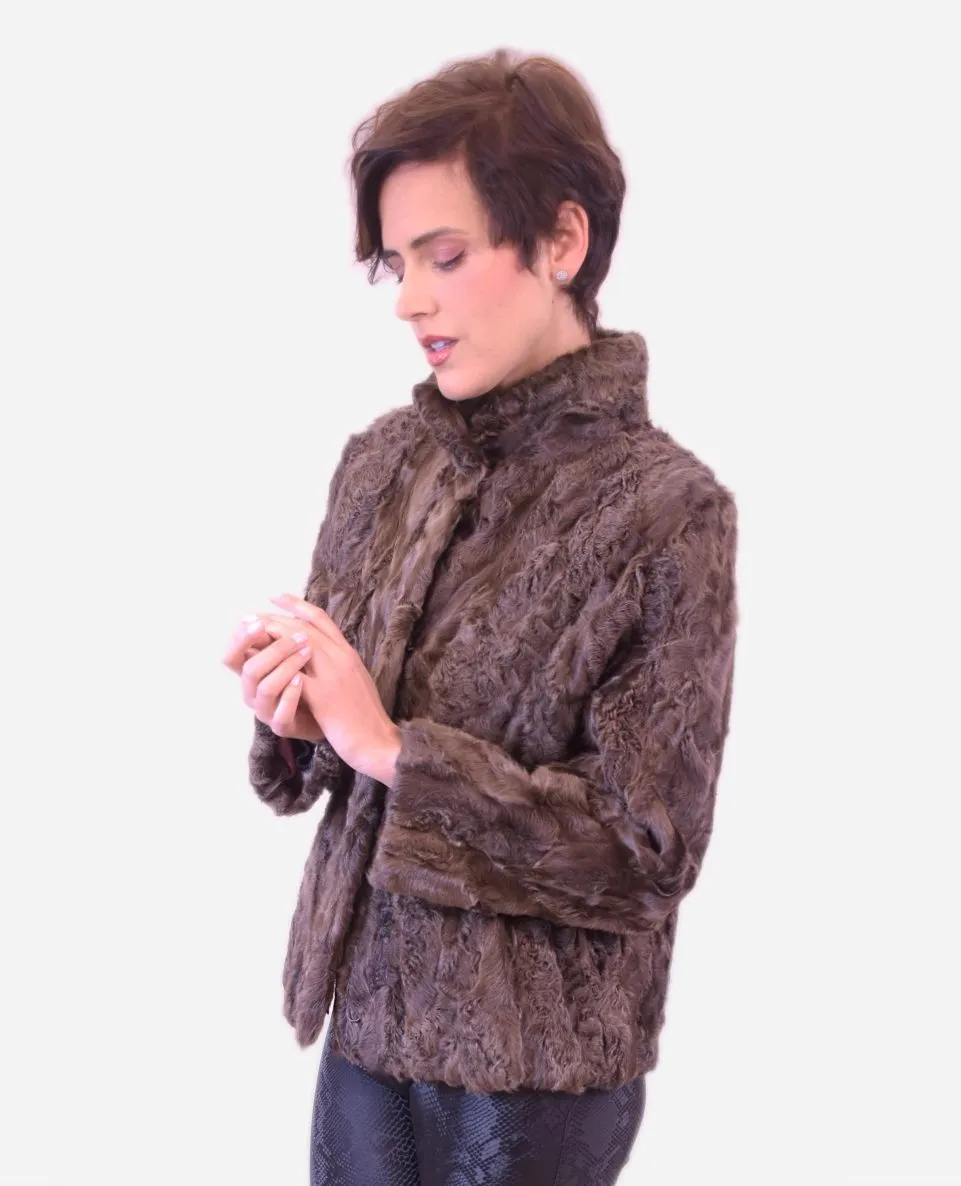 Chaqueta de pelo de mujer de garras de Astrakán