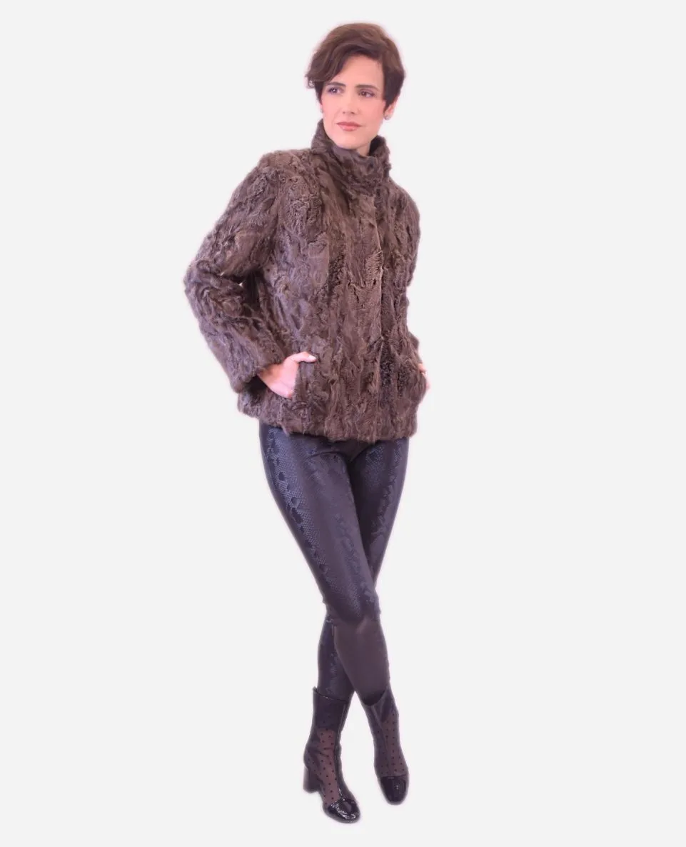 Chaqueta de pelo de mujer de garras de Astrakán