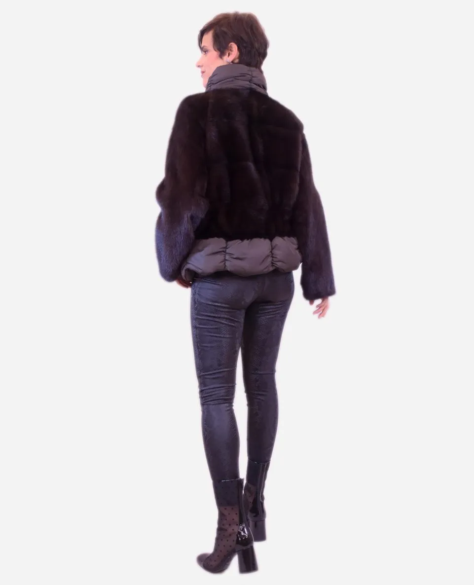 Chaqueta de pelo de mujer de visón acolchado