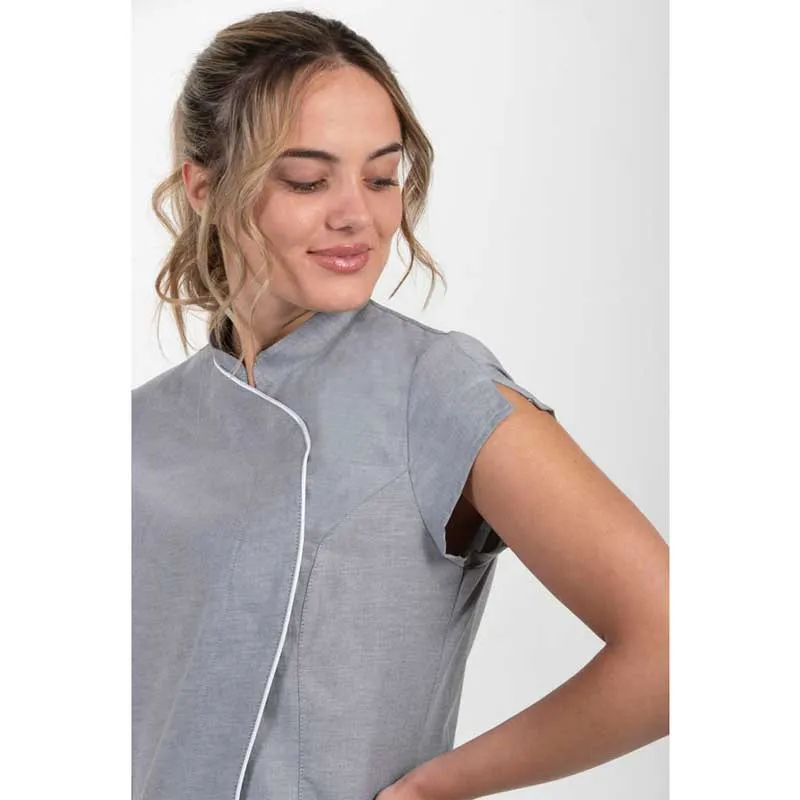 CHAQUETA GRIS CUELLO MAO ONDA  DYNEKE