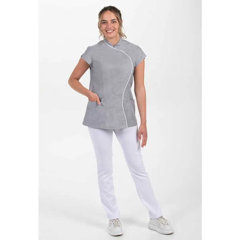 CHAQUETA GRIS CUELLO MAO ONDA  DYNEKE