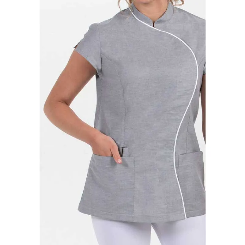CHAQUETA GRIS CUELLO MAO ONDA  DYNEKE