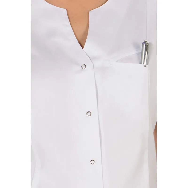 CHAQUETA LABORAL DE MUJER VIVOS BLANCOS MANGA CORTA  DYNEKE