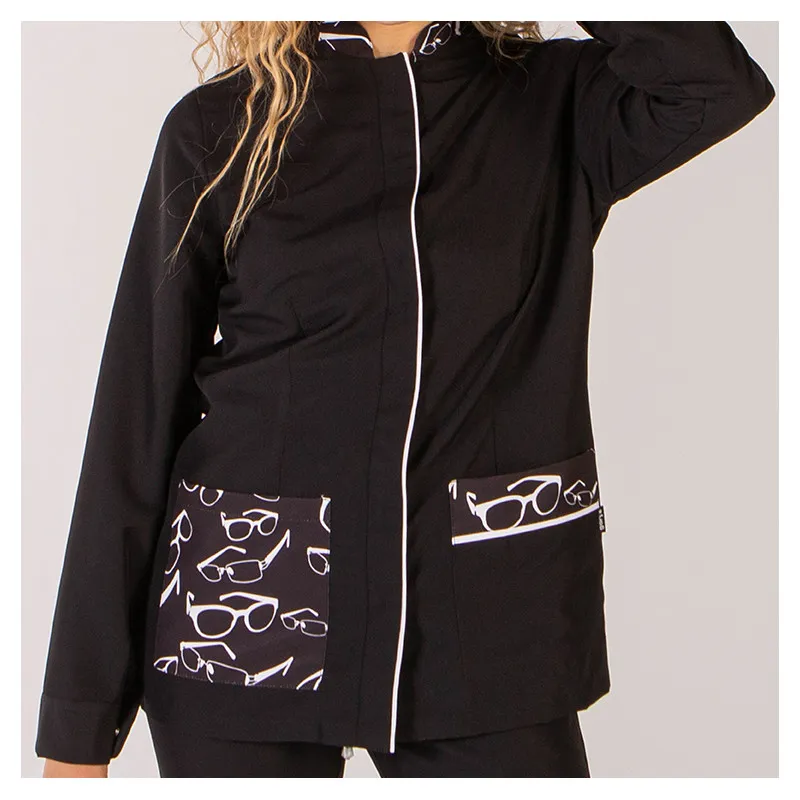 CHAQUETA PARA óPTICA MUJER DE MICROFIBRA NEGRA GALA  GARY'S