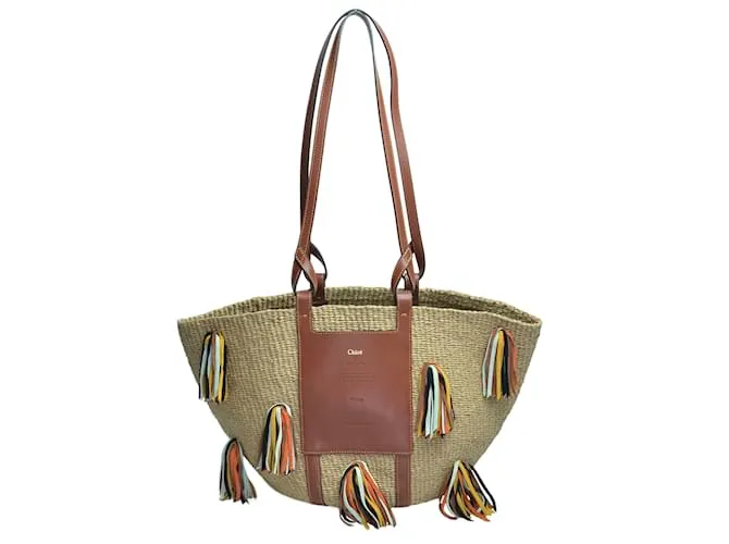 Chloé ChloeBolso tipo cesta grande con borlas marrón Castaño 