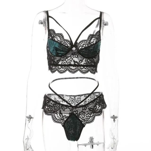 Conjunto de lencería de velúr Sheffield