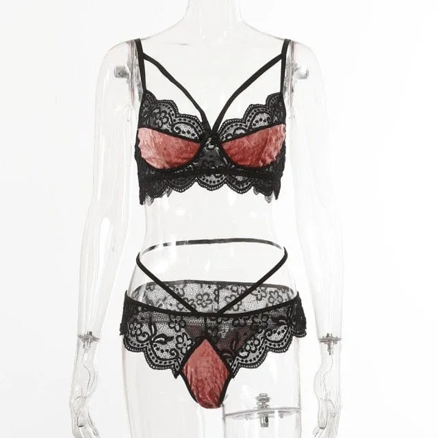 Conjunto de lencería de velúr Sheffield