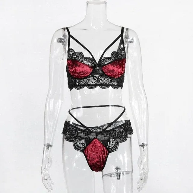 Conjunto de lencería de velúr Sheffield