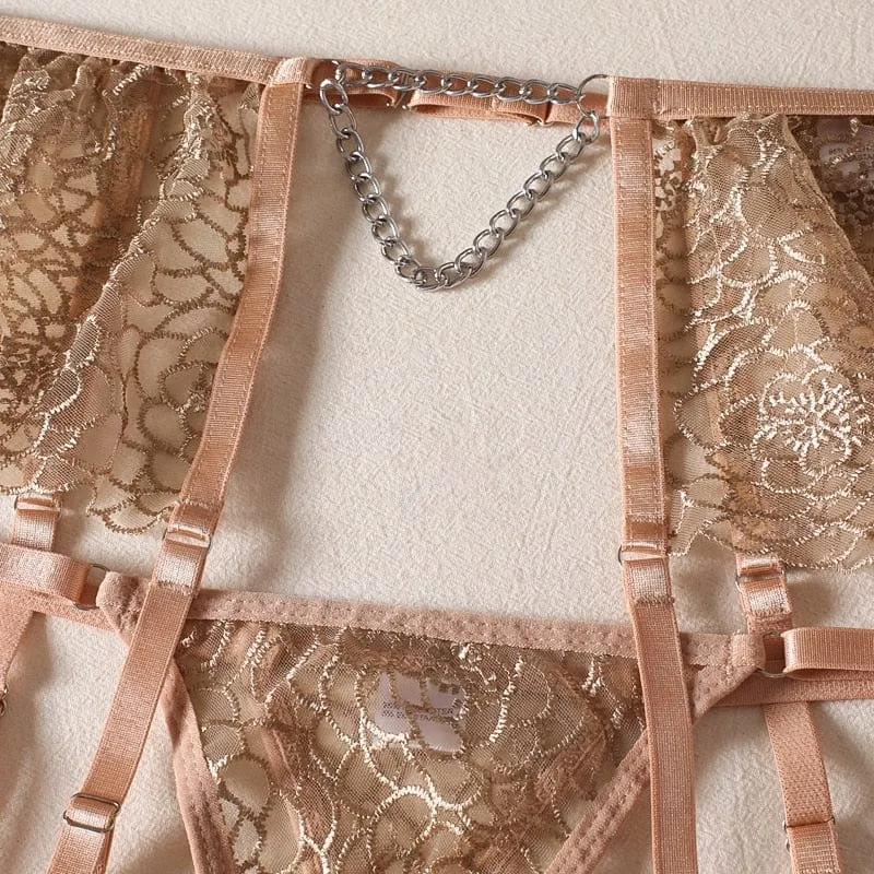 Conjunto de lencería femenina con volante