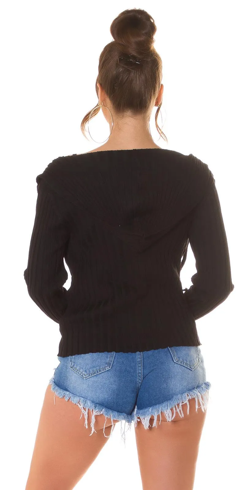 Conjunto de punto top y chaleco negro
