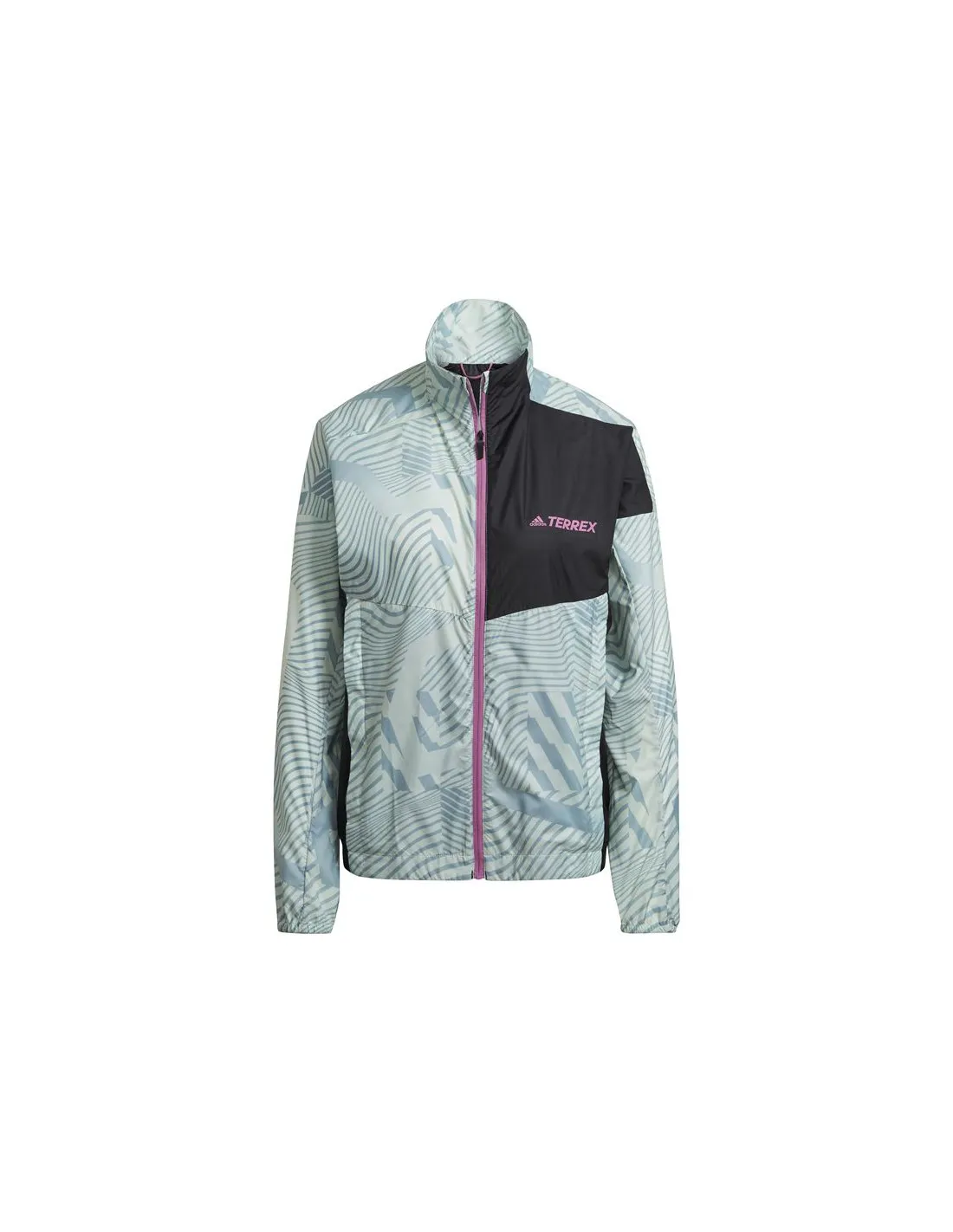 Cortavientos de trail adidas Printed Wind verde Mujer