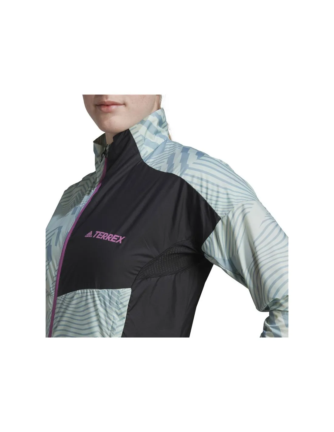 Cortavientos de trail adidas Printed Wind verde Mujer