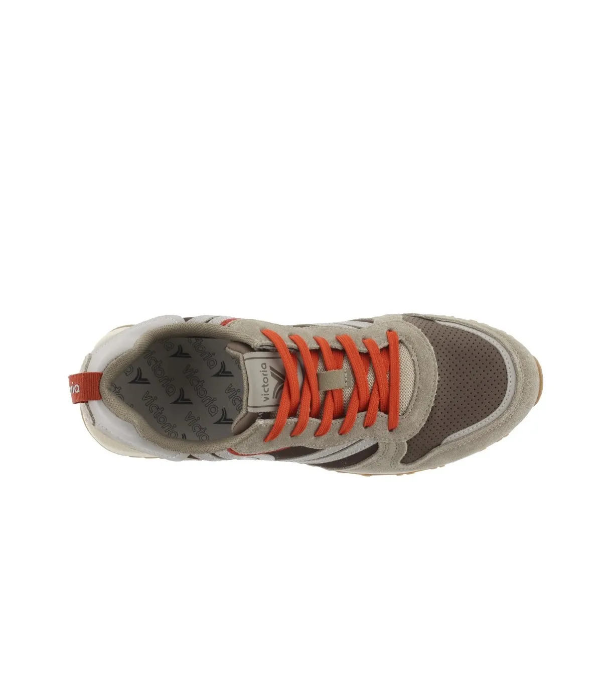 Deportivo combinado en color taupe y azul