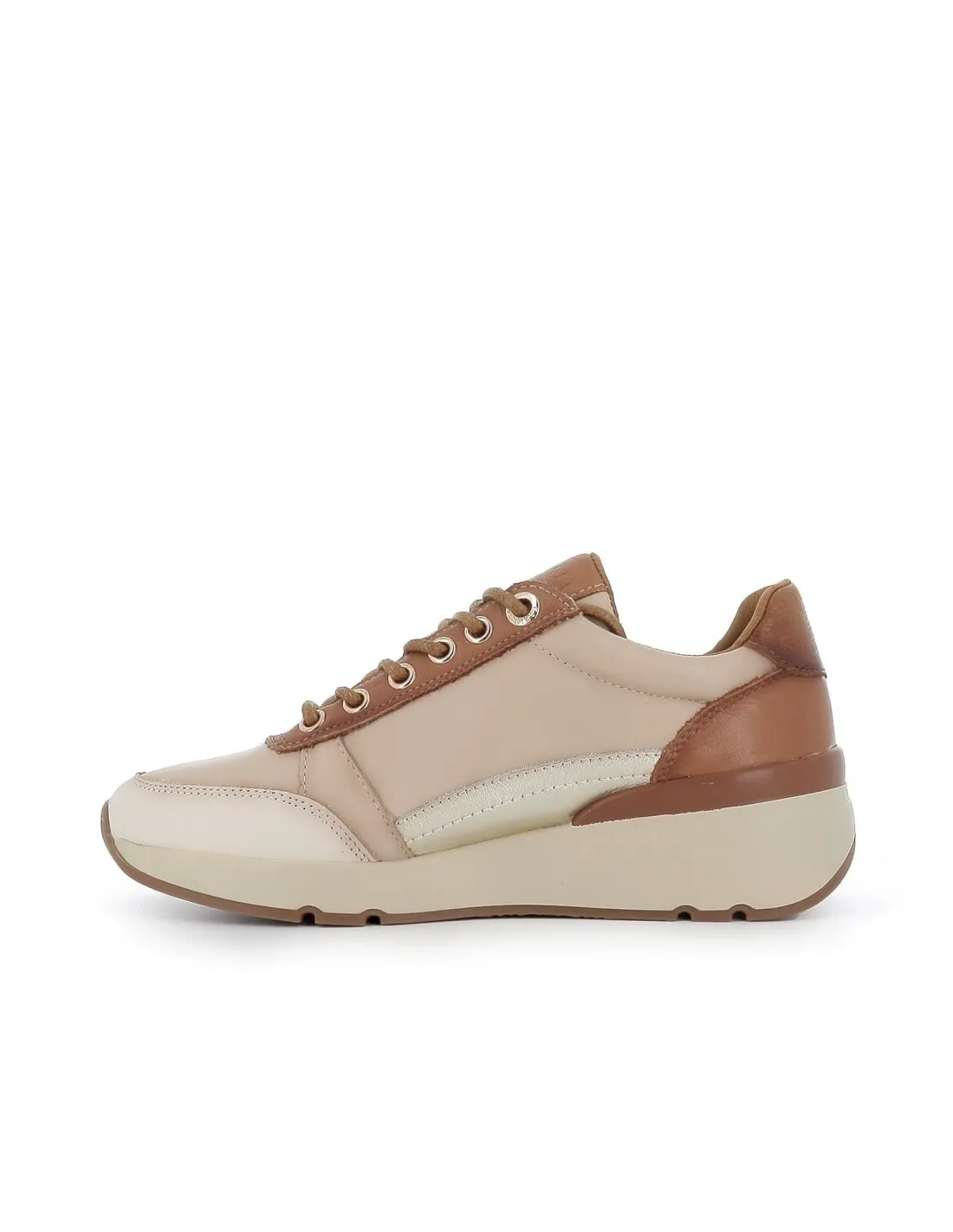 Deportivo cremallera cordones piel blanco mujer CARMELA