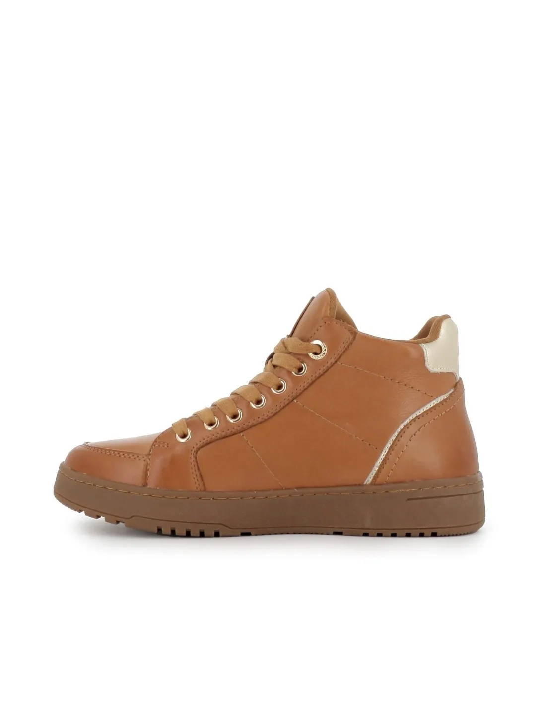 Deportivo cuña cremallera cordones piel camel caña media mujer CARMELA 161076 CARMELA