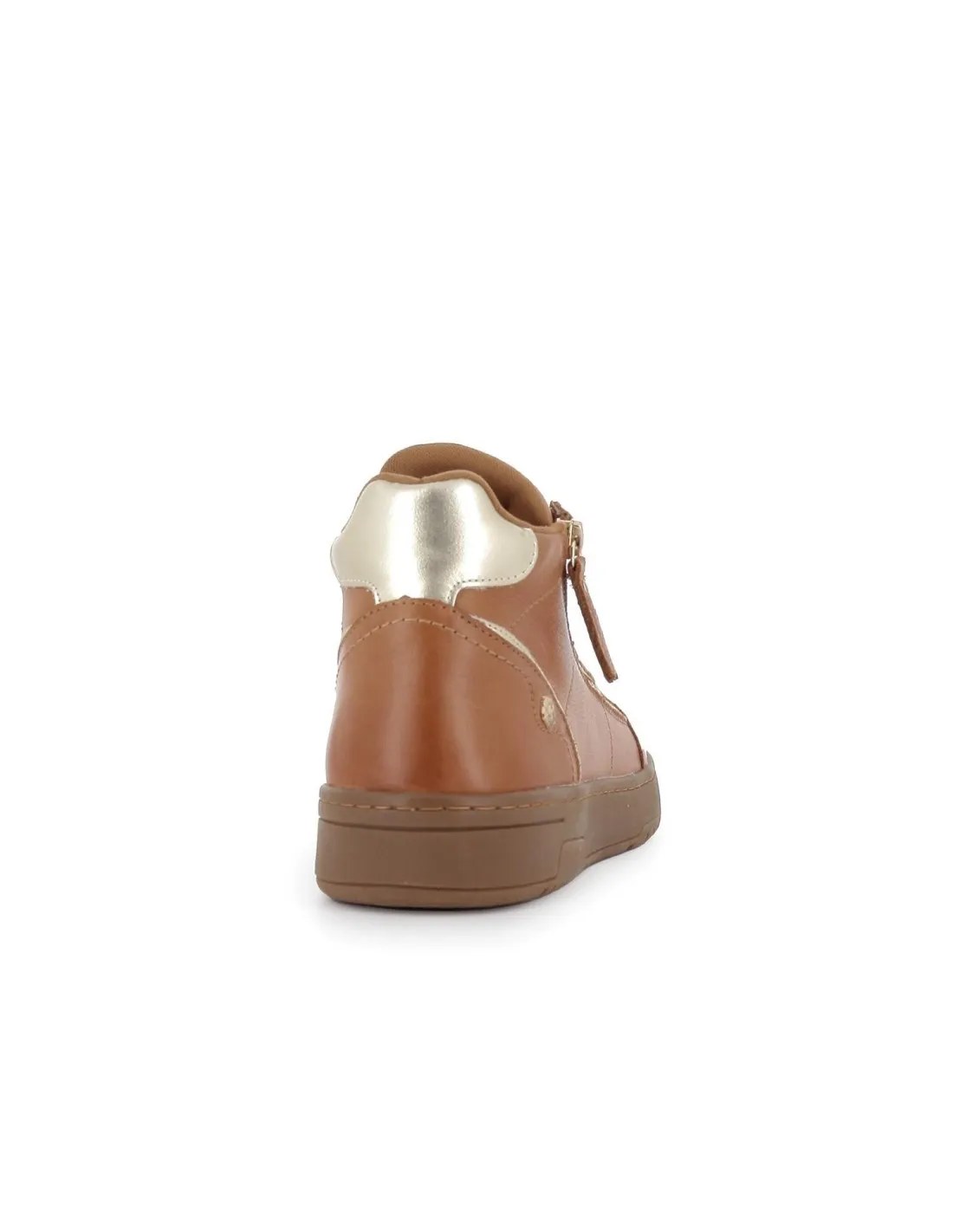 Deportivo cuña cremallera cordones piel camel caña media mujer CARMELA 161076 CARMELA