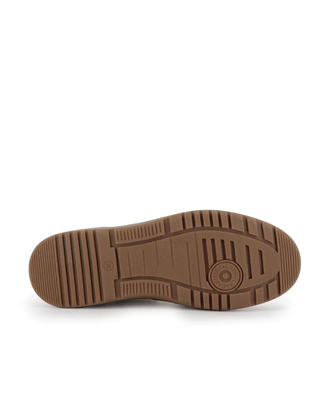 Deportivo cuña cremallera cordones piel camel caña media mujer CARMELA 161076 CARMELA