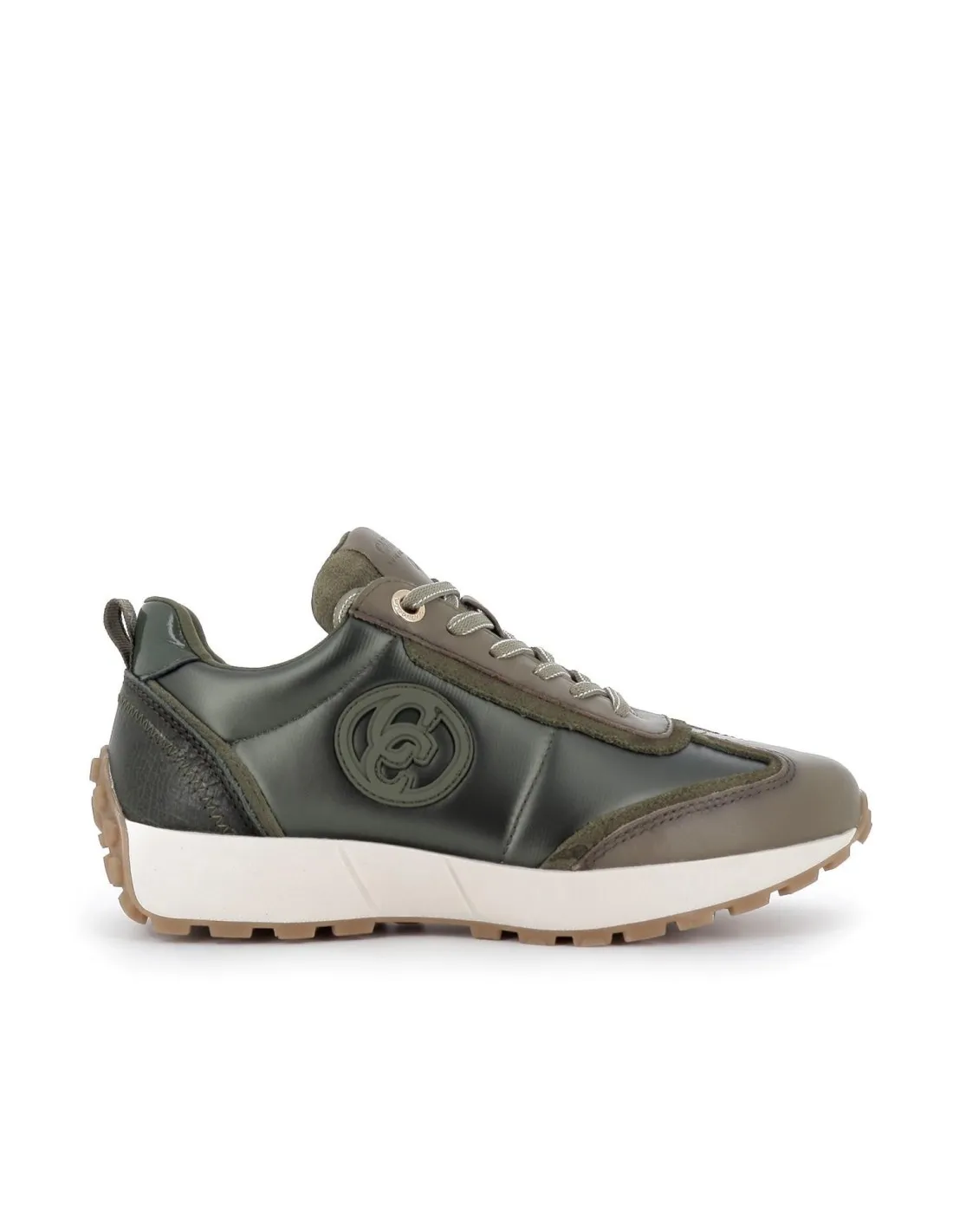 Deportivo cuña cremallera cordones piel negro relieve mujer CARMELA