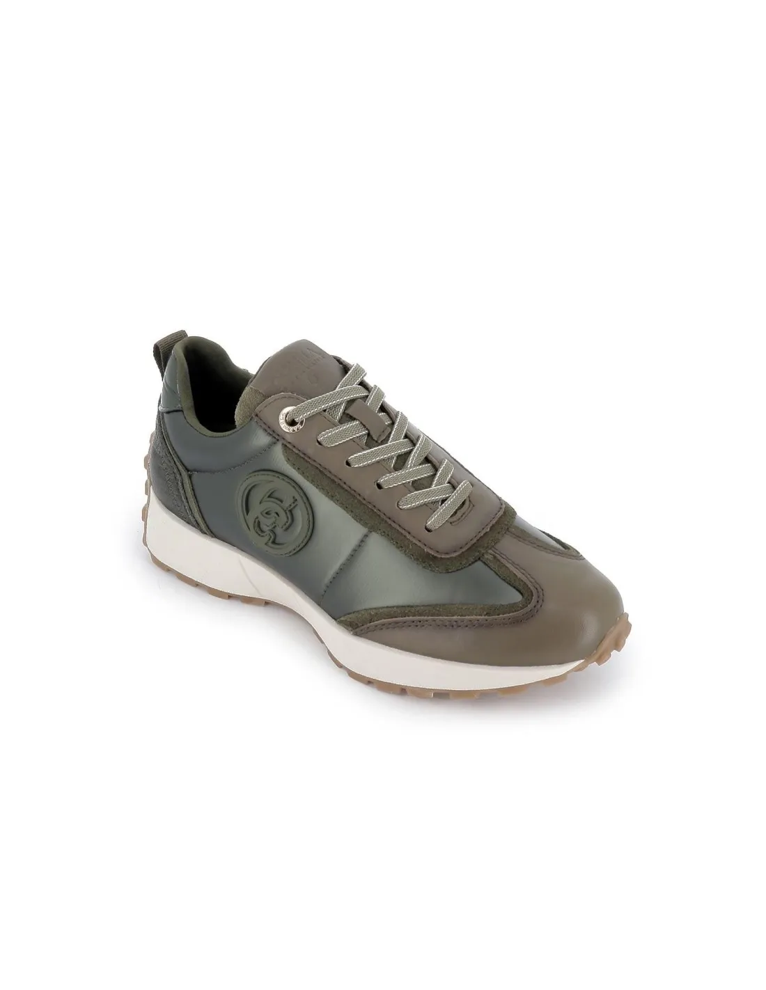 Deportivo cuña cremallera cordones piel negro relieve mujer CARMELA