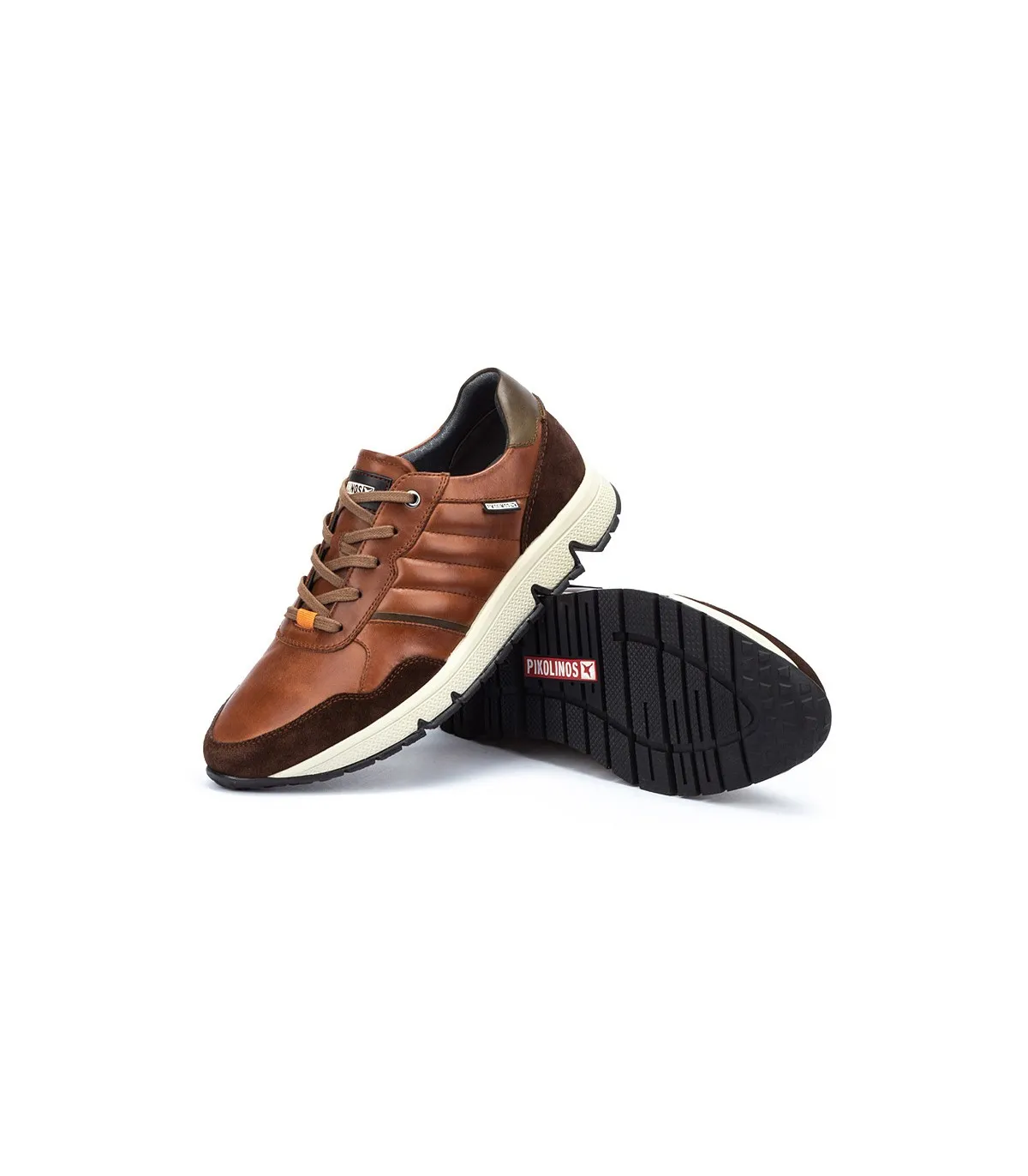 Deportivo de piel en color cuero para hombre