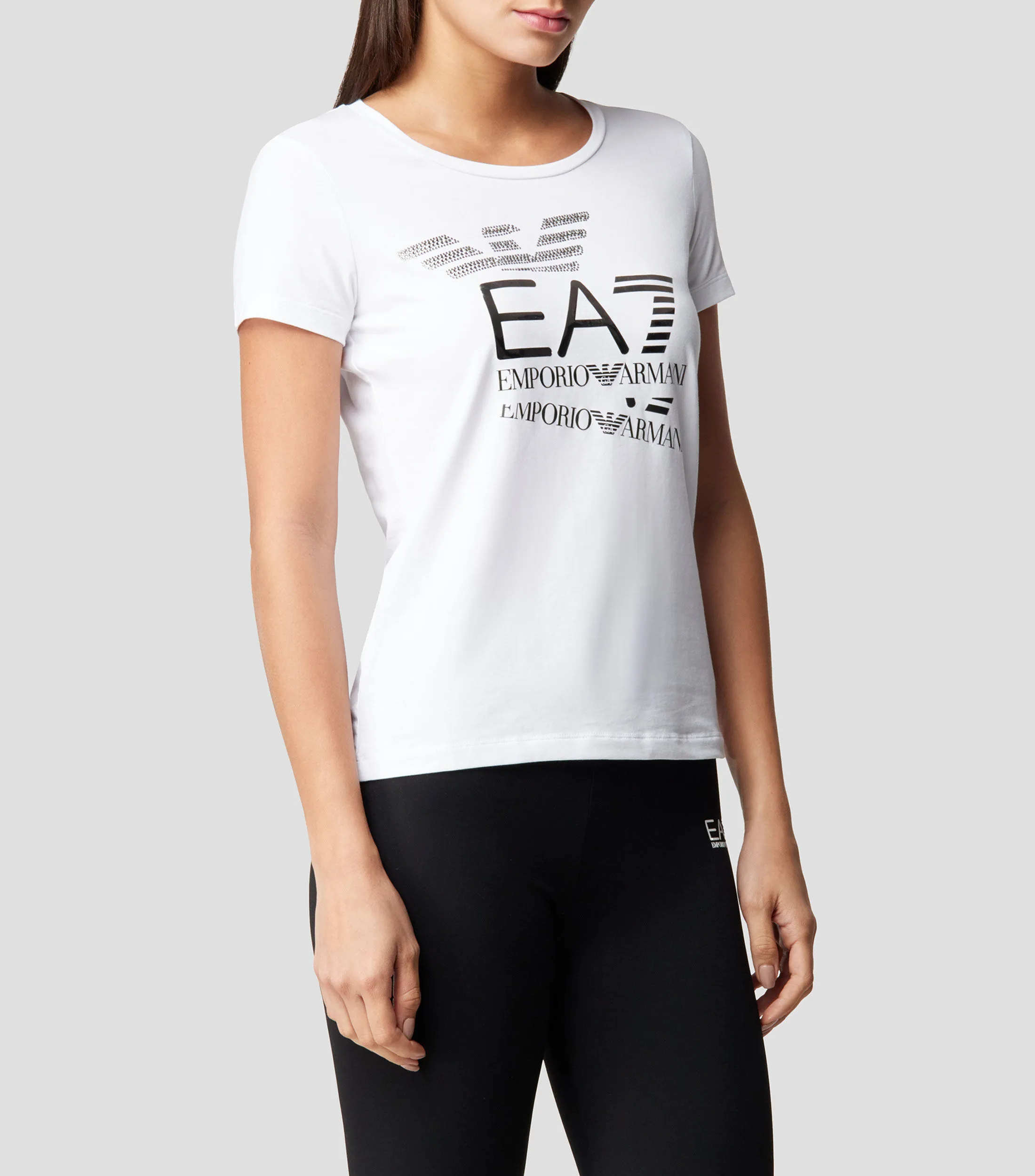 EA7 Emporio Armani Playera de cuello redondo con manga corta estampada Mujer