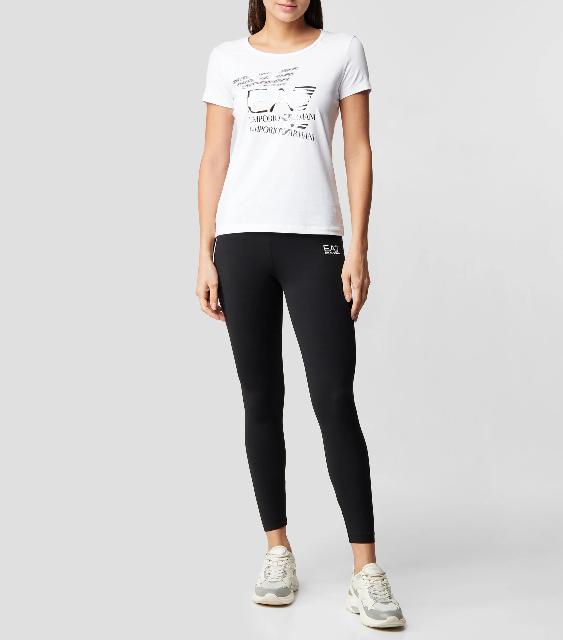 EA7 Emporio Armani Playera de cuello redondo con manga corta estampada Mujer