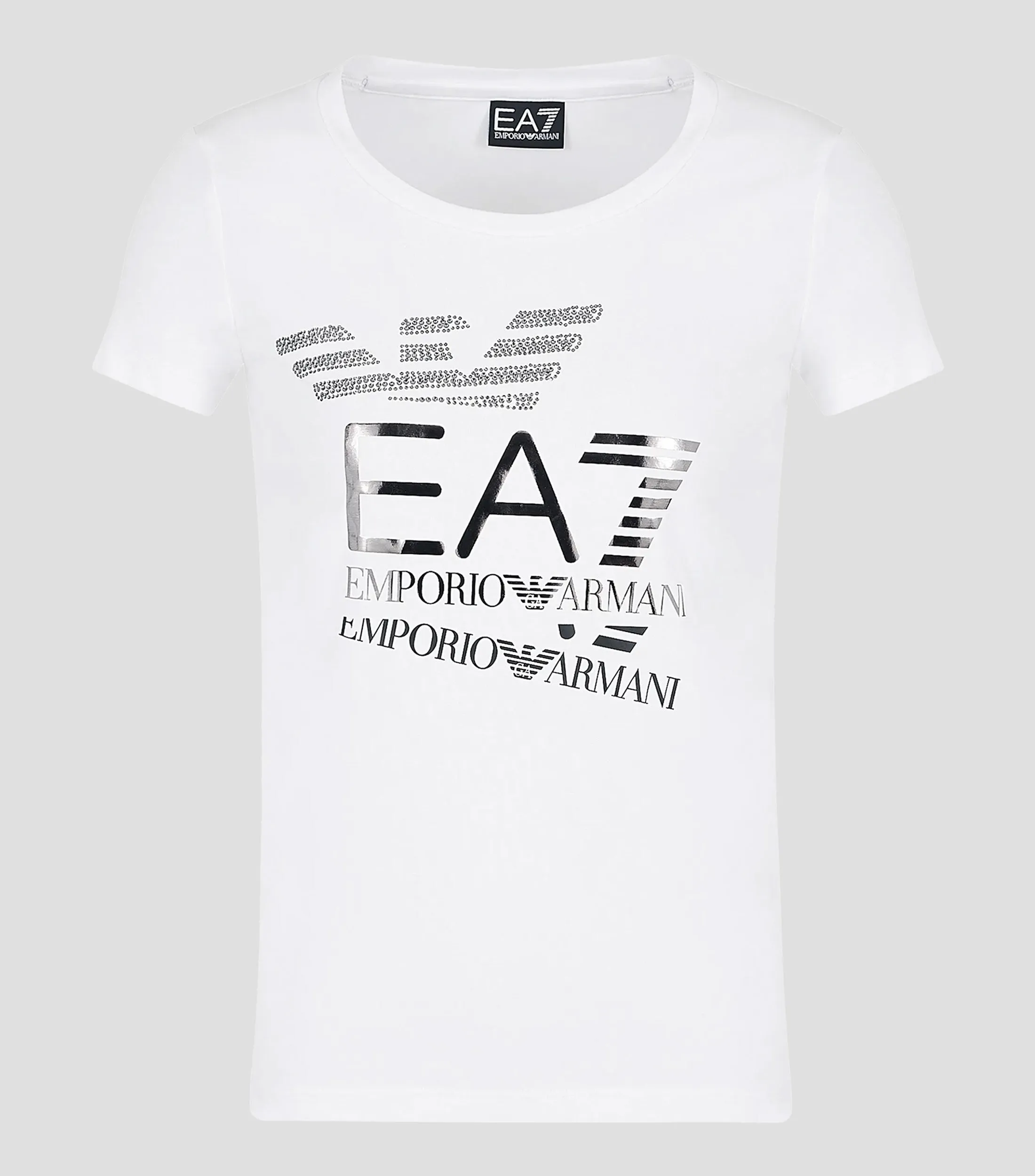 EA7 Emporio Armani Playera de cuello redondo con manga corta estampada Mujer