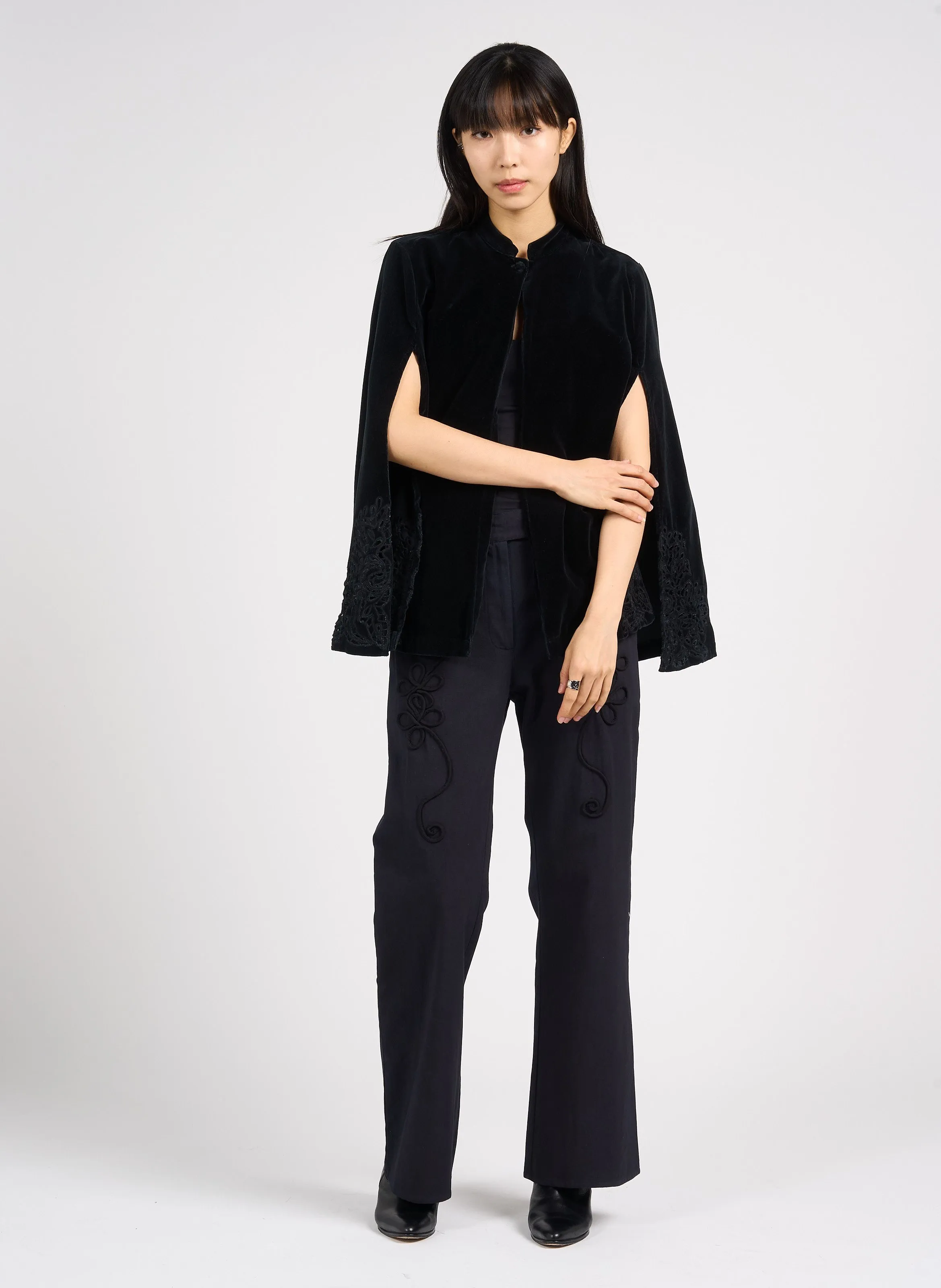EGO  PANTALóN DE ALGODóN RECTO BORDADO EN NEGRO