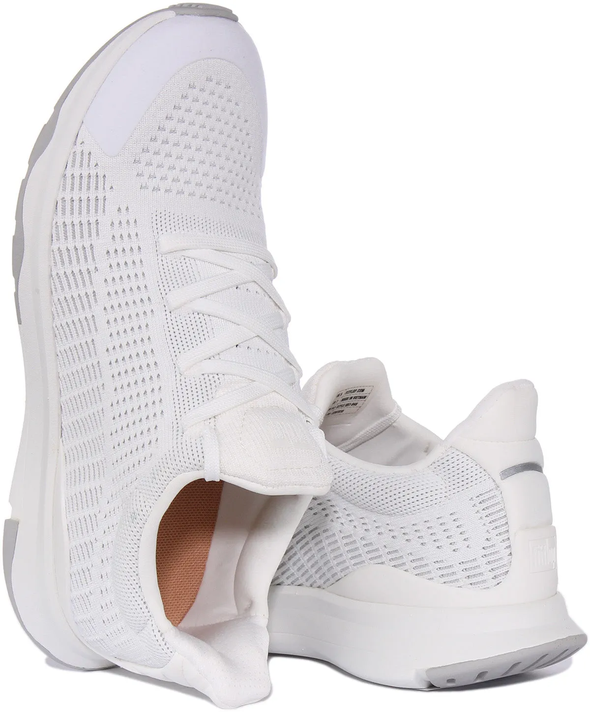 FitFlop Vitamin FFX Zapatillas de punto elástico con cordones para mujer en gris