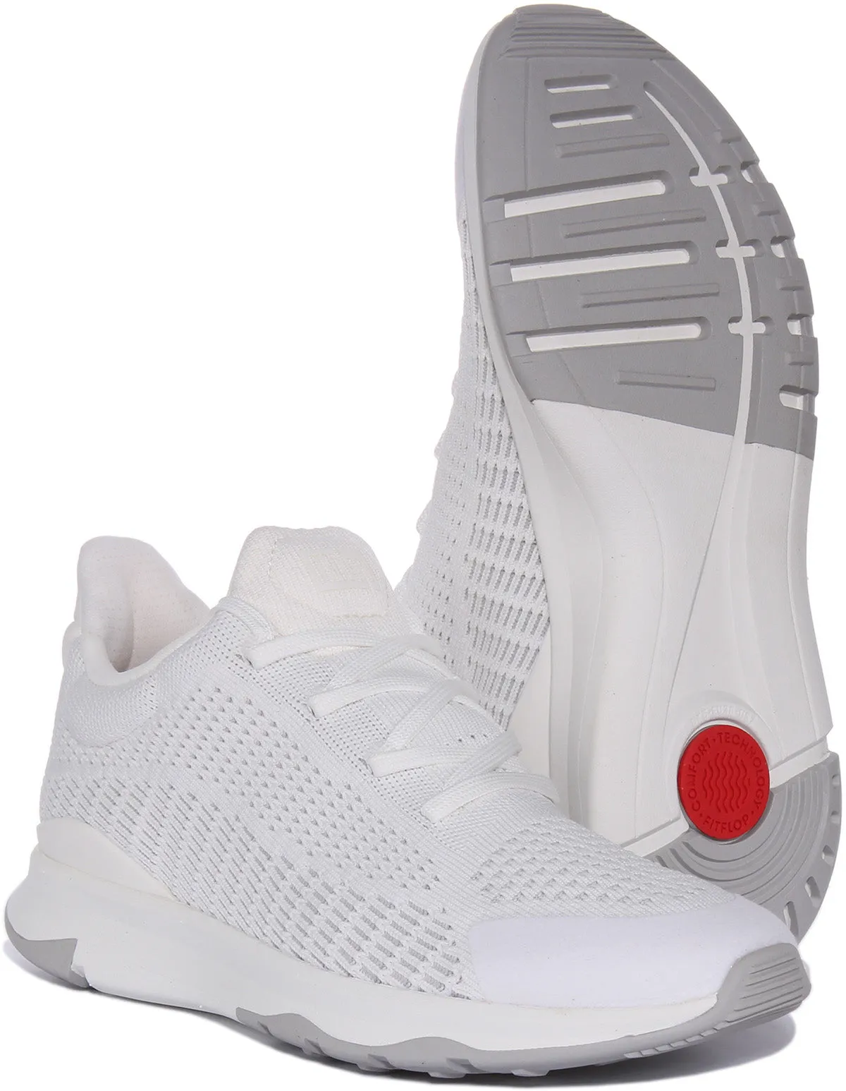 FitFlop Vitamin FFX Zapatillas de punto elástico con cordones para mujer en gris
