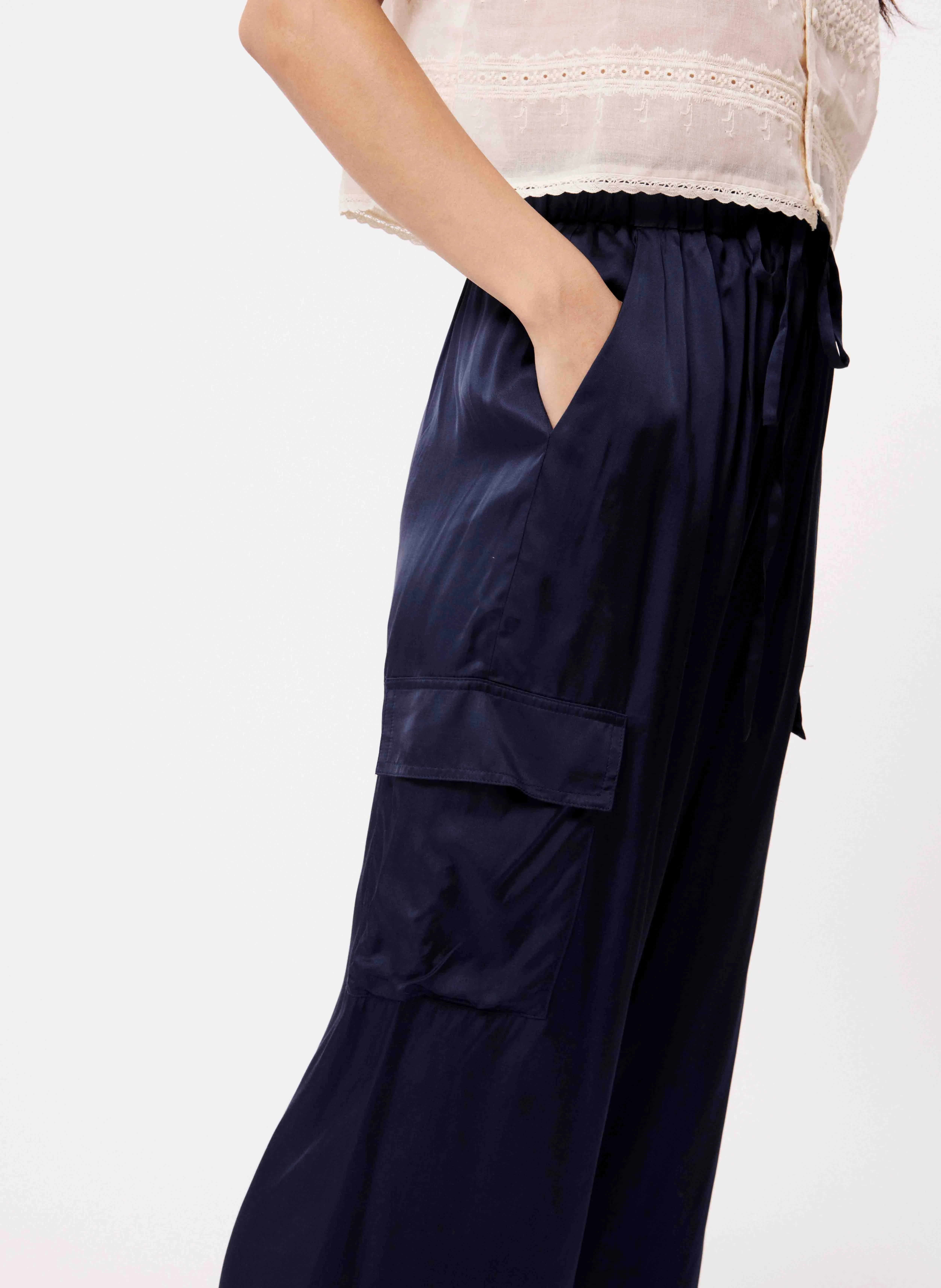 FRNCH NOUMA  PANTALóN RECTO Y VAPOROSO EN AZUL