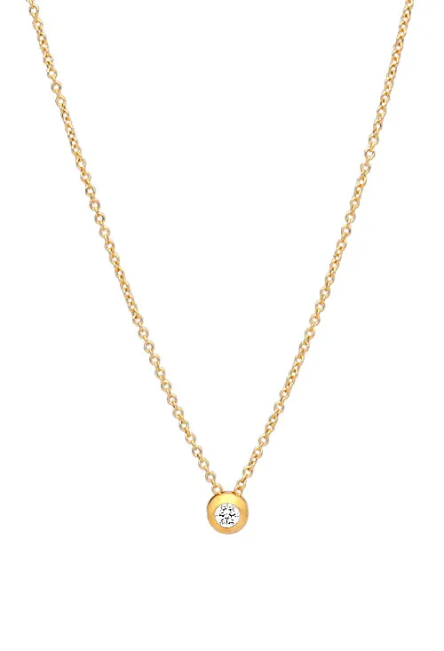 Gargantilla oro amarillo 18k motivo chatón con circonita