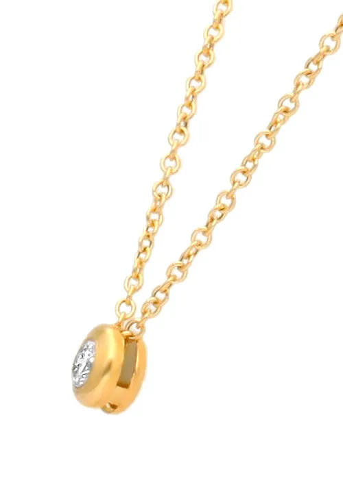 Gargantilla oro amarillo 18k motivo chatón con circonita
