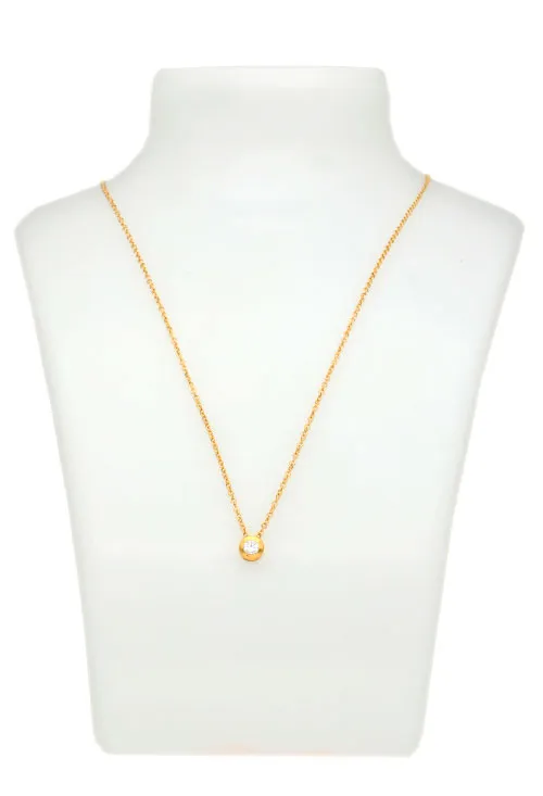 Gargantilla oro amarillo 18k motivo chatón con circonita