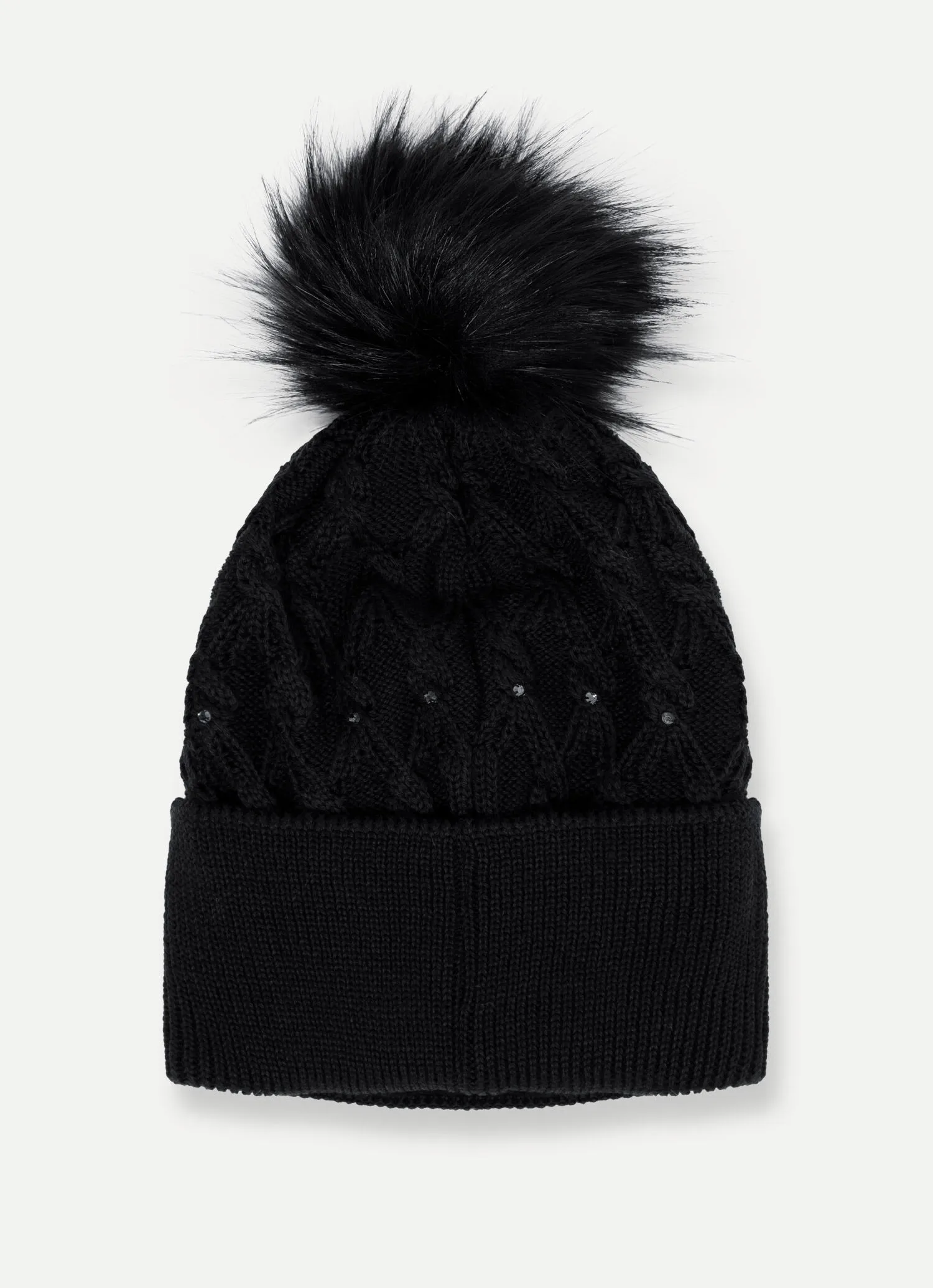 Gorro en mezcla de lana con aplicaciones de strass
