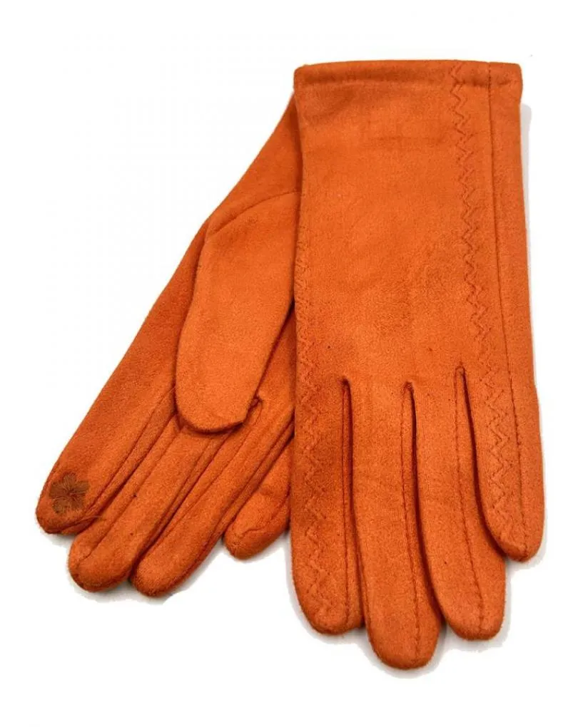 GUANTES CORTOS MUJER NARANJAS PARA TUS PRENDAS DE ABRIGO