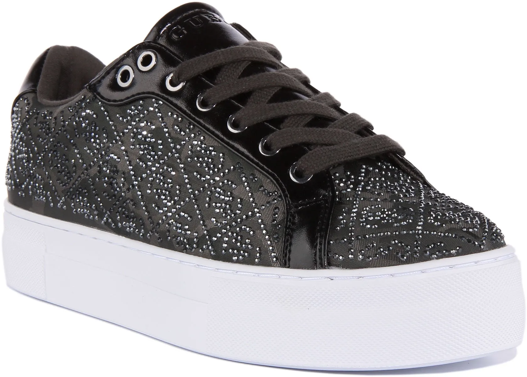 Guess Garmini4 Zapatillas de deporte de plataforma sintética con cordones para mujer en camo verde