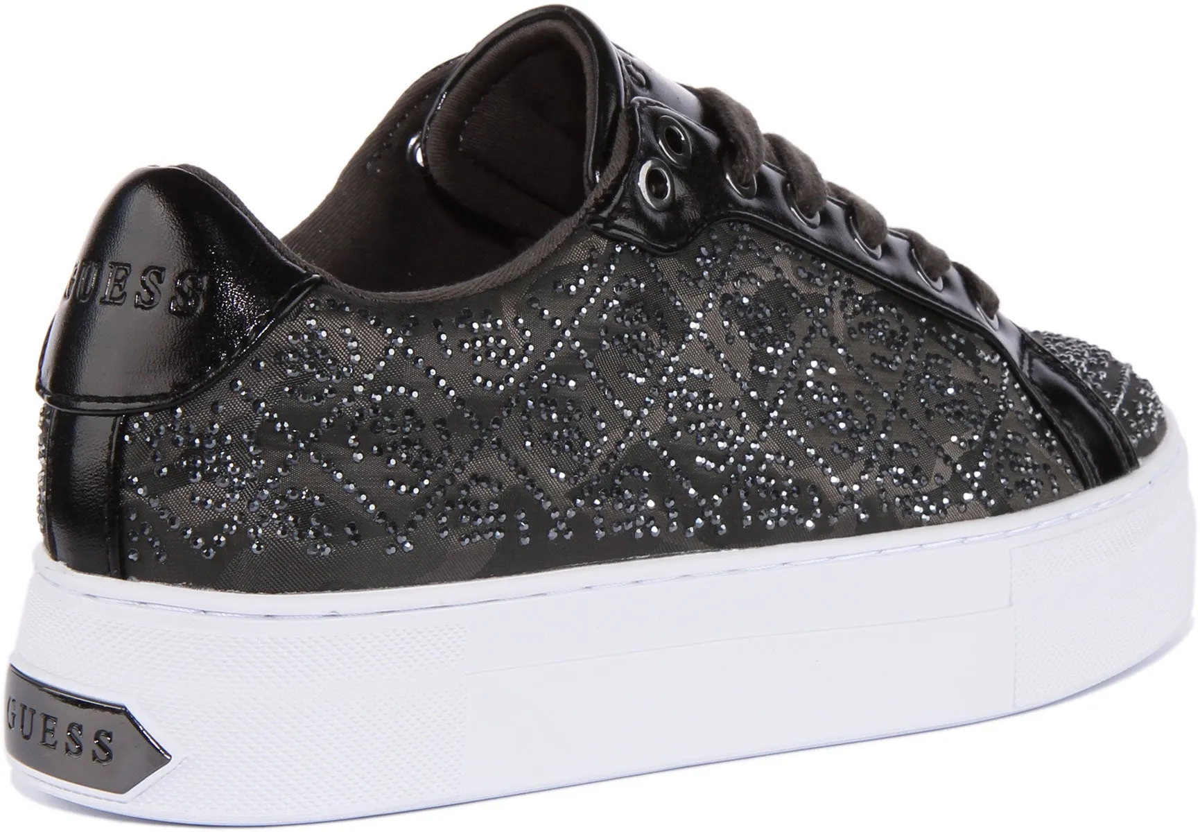 Guess Garmini4 Zapatillas de deporte de plataforma sintética con cordones para mujer en camo verde