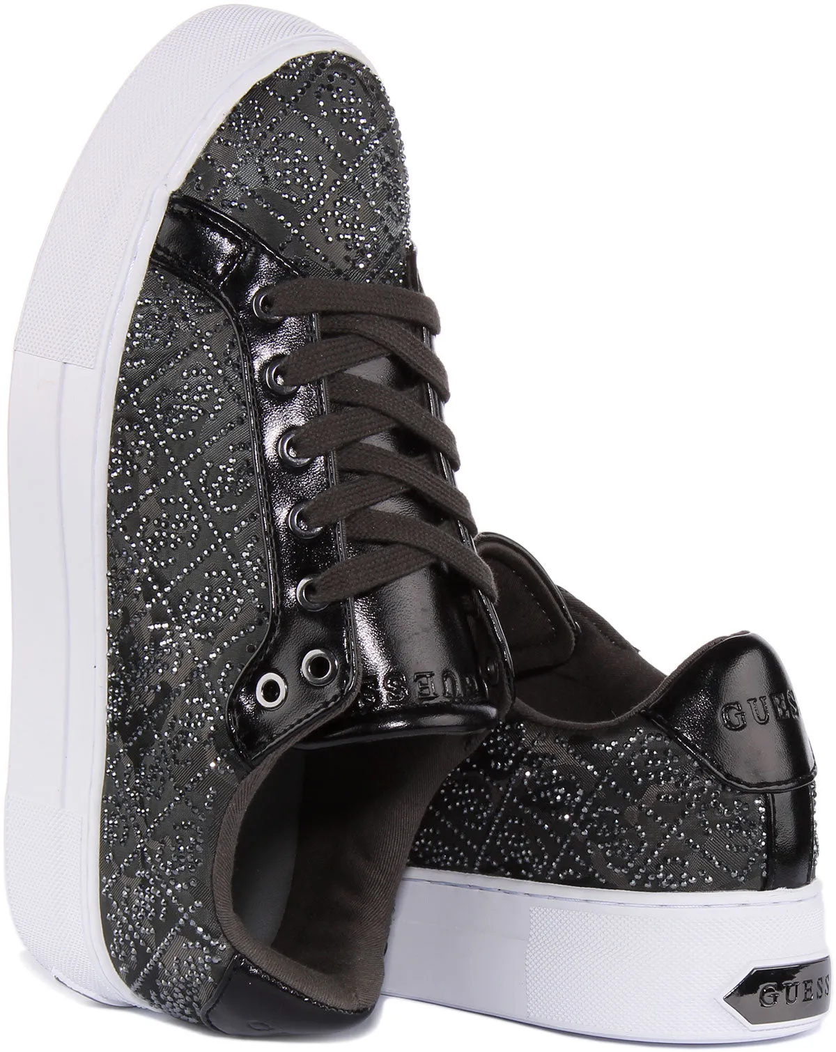 Guess Garmini4 Zapatillas de deporte de plataforma sintética con cordones para mujer en camo verde