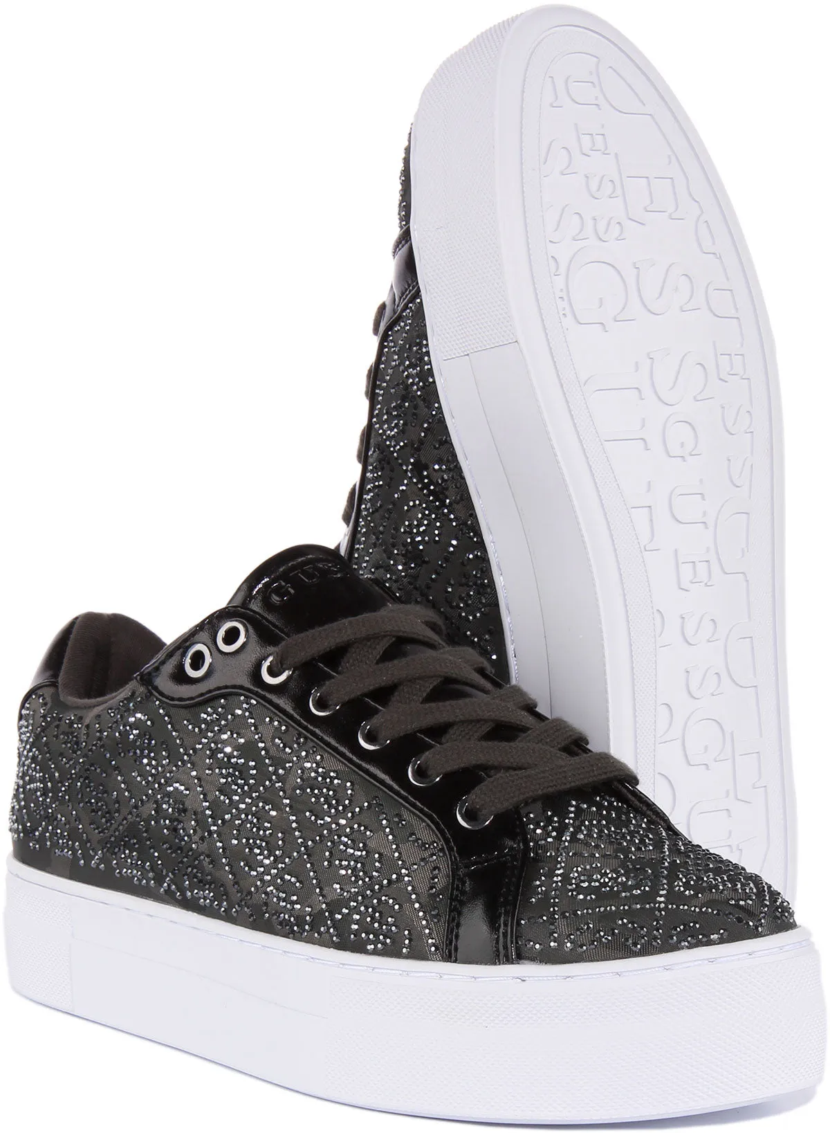 Guess Garmini4 Zapatillas de deporte de plataforma sintética con cordones para mujer en camo verde