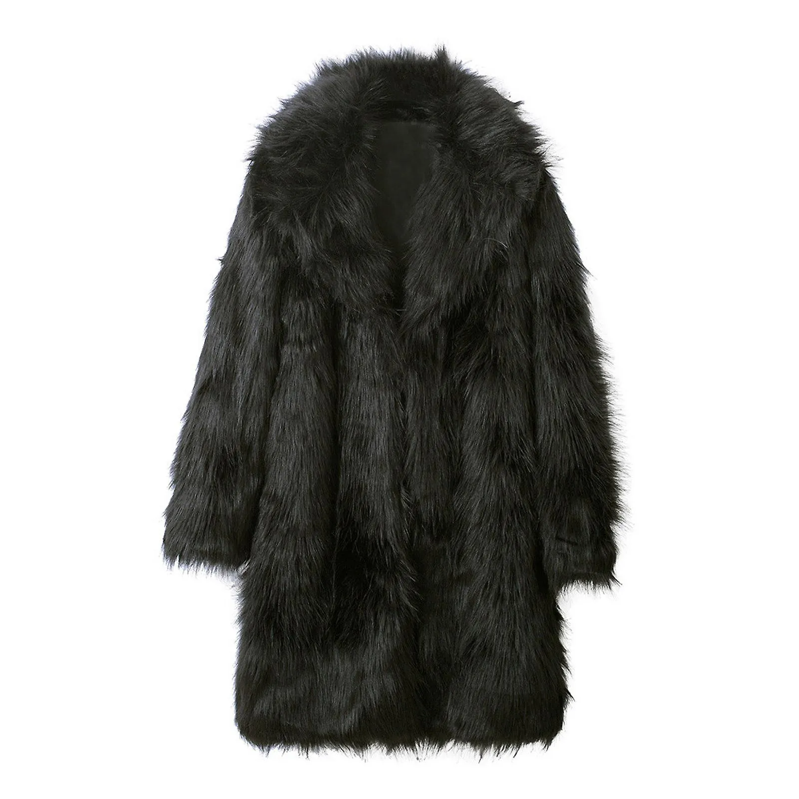 HOMBRE CáLIDO ENGROSAMIENTO ABRIGO LARGO CHAQUETA FAUXFUR OUTWEAR CARDIGAN