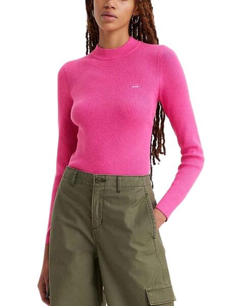 Jersey Levis Crew Rib Sweater Rosa para Mujer