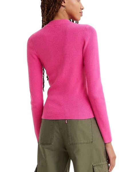 Jersey Levis Crew Rib Sweater Rosa para Mujer
