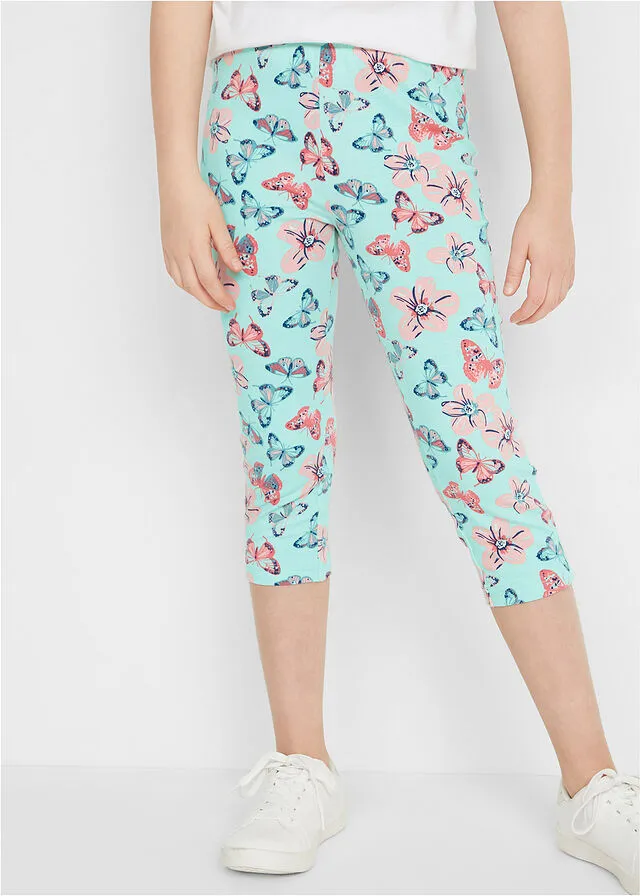 LEGGINGS CAPRI PARA NIñA (2 UNIDADES) AZULMENTA PASTEL ESTAMPADO