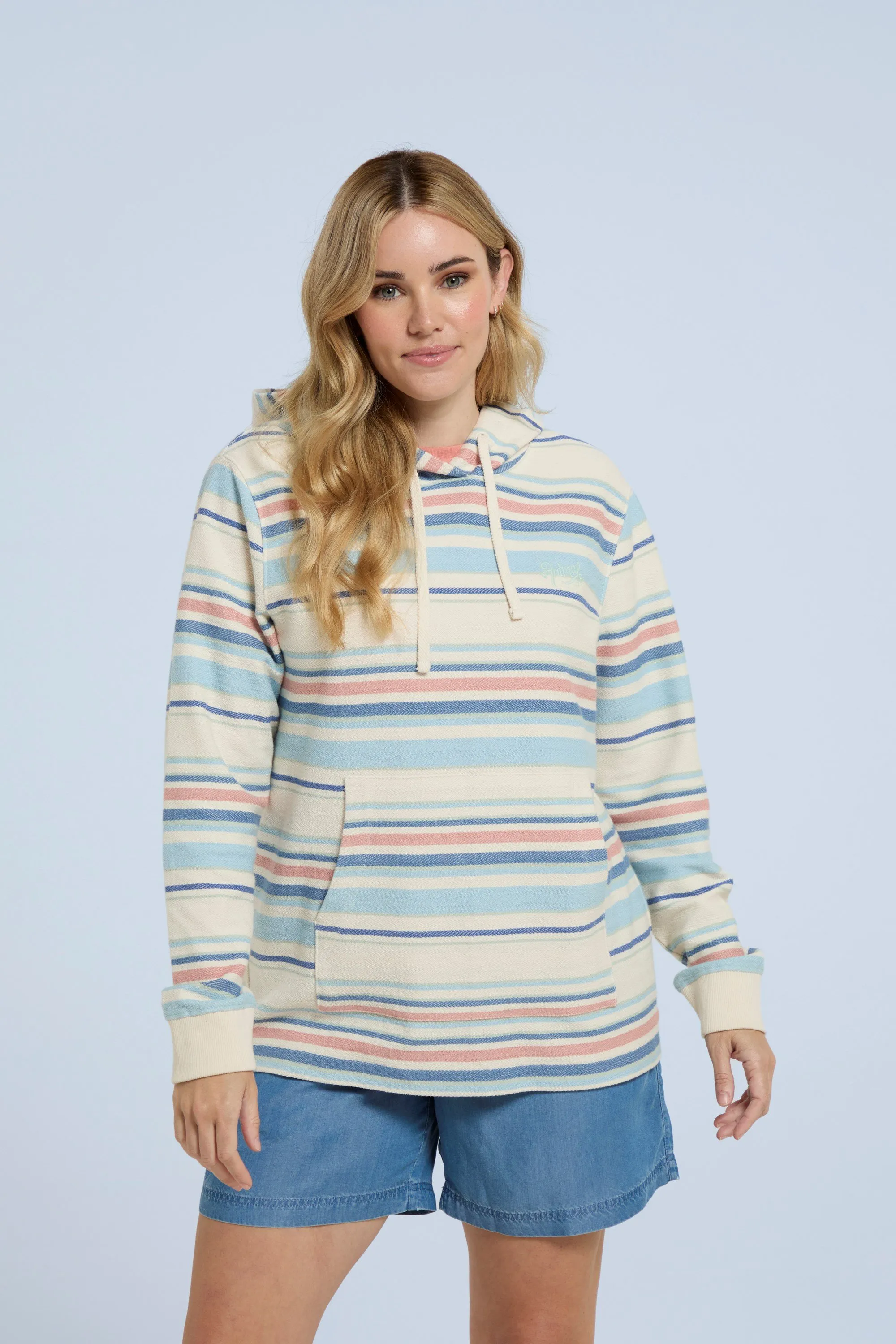 Lila sudadera de playa con capucha para mujer