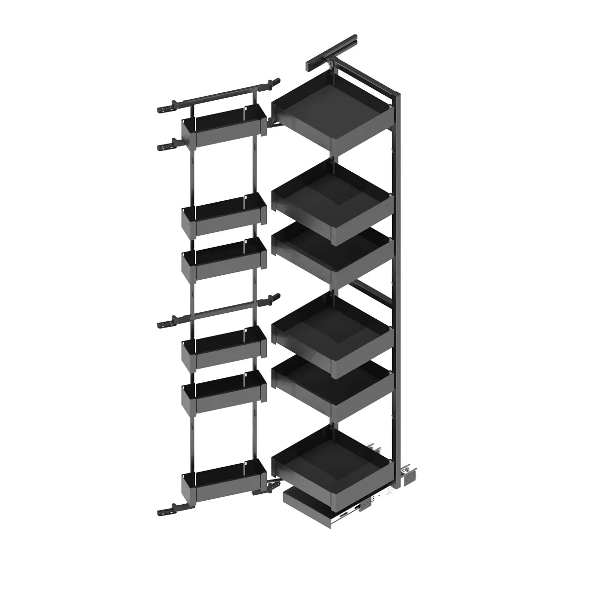 LíNEA NOVA FLAT  CONJUNTO BASTIDOR DESPENSERO ANTRACITA EXTRAíBLE + ESTANTE PARA PUERTA