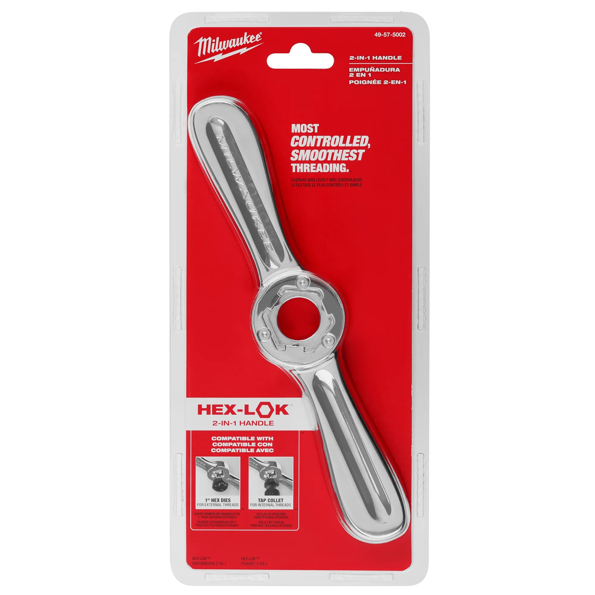 MANGO DE ROSCADO 2 EN 1 PARA MACHO DE ROSCAR Y TROQUEL HEXLOK™​