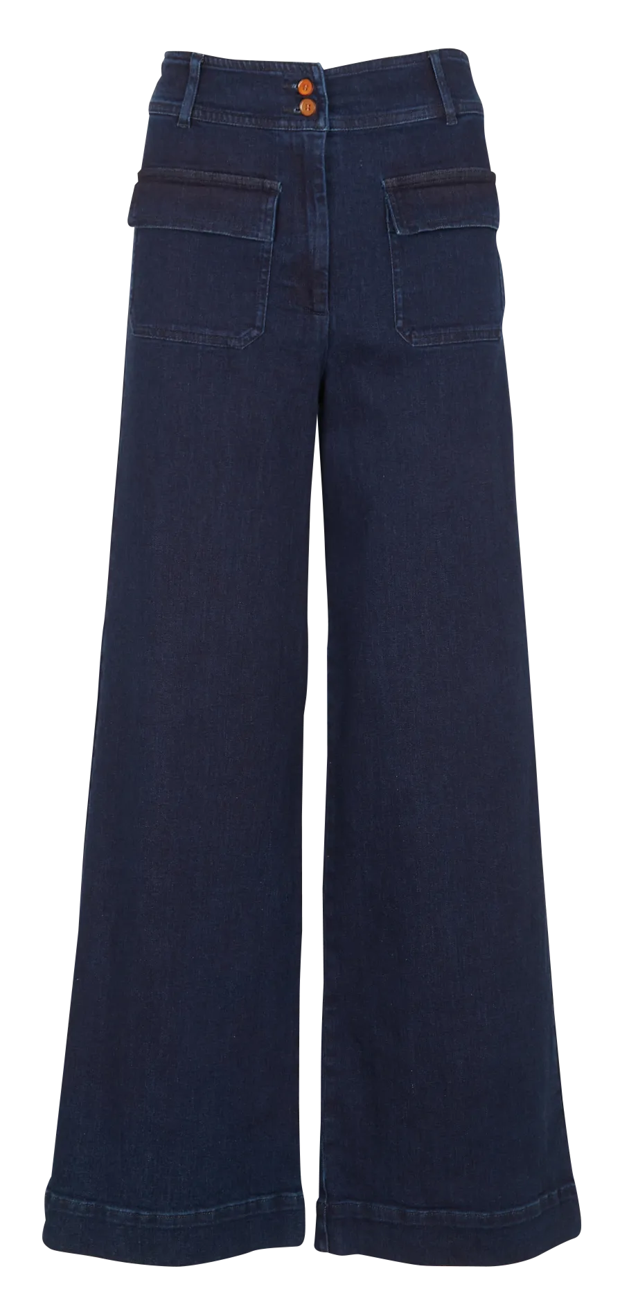 MANHATTAN  PANTALóN FLARE DE TELA VAQUERA LIGERA EN AZUL