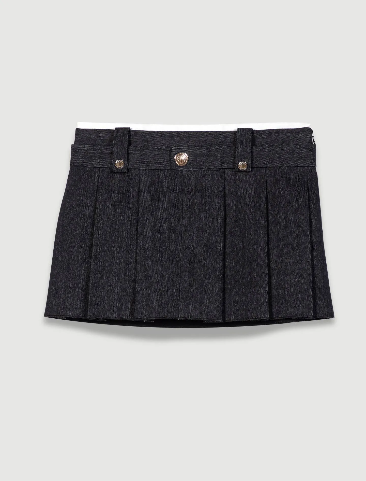 Minifalda negra efecto denim